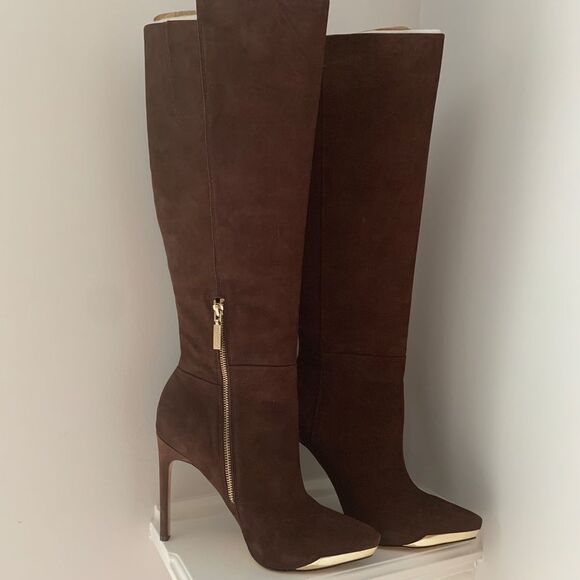 Y2K New Rachel Roy Giselle Metal-Toe Boot, Dark Brown - Picture 1 of 8